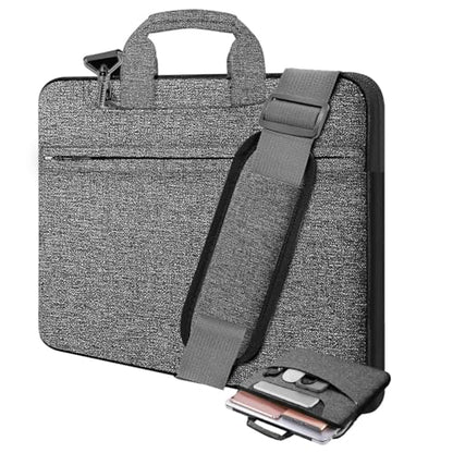 Laptop Case 15.6 inch Shoulder Bag, Durable Shockproof Protective Computer Carrying Briefcase with Multi-Pockets and Strap Compatible with Most 15.6 inch Notebooks,Dark gray-black - color: Dark Gray-black, size: 15.6"