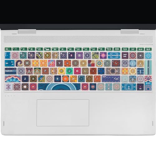 Keyboard Cover for HP Envy x360 15m-bp/bq /2020 2019 HP Pavilion 15/ HP Pavilion x360 15.6” Series/HP Envy 17 17.3" Series/HP Laptop 15t 17t 17-ca0011nr 17-by0040nr, Bohemian - color: Bohemian