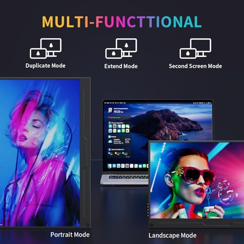 MAGICRAVEN Portable Monitor, USB-C & HDMI Laptop Screen Extender,Second Display for Console with Built-in Speakers, Works with PS5, Xbox, Switch, Ideal for Travel, Home & Office - 15.6"