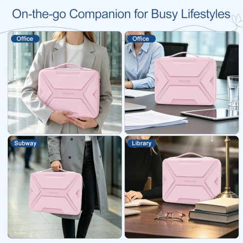 MOSISO Laptop Case 15.6 inch, 15-16 inch Laptop Sleeve, Pink | Compatible with MacBook Pro 16 / Air 15,HP Acer Dell Lenovo ASUS,Artistic Geometric EVA Carrying Case Hard Shell with Handle - color: Pink, size: 15.6 inch