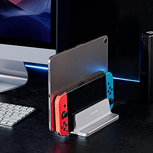 JARLINK Vertical Laptop Stand, Aluminum Laptop Holder Desktop Stand with Adjustable Dock Size (up to 17.3 inches) Compatible with All MacBook/Surface/Dell/Gaming Laptops (Silver) (Pack of 2) - color: Silver, size: 1-slot (Pack of 2)