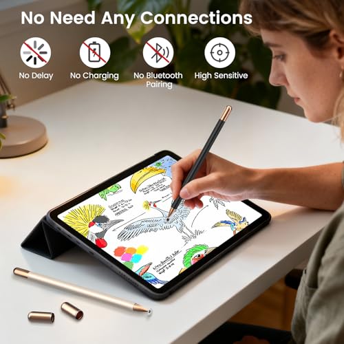 Stylus(2Pcs), Universal Stylus Pens for Touch Screens All | High Precision Sensitivity,For Android, ipad, iPhone, Galaxy, Chromebook Tablet, Compatible with All Touchscreen,Magnetic - color: Black/Black