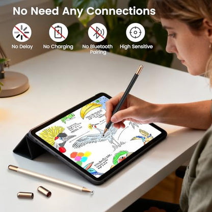 Stylus(2Pcs), Universal Stylus Pens for Touch Screens All | High Precision Sensitivity,For Android, ipad, iPhone, Galaxy, Chromebook Tablet, Compatible with All Touchscreen,Magnetic - color: Black/Black
