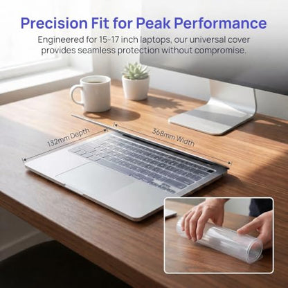 17 Inch Laptop Keyboard Cover Protector Universal for 17" Silicone Laptop Keyboard Cover Skin, Ultra Thin Waterproof Dustproof Silicone Protective Skin -Clear - size: large