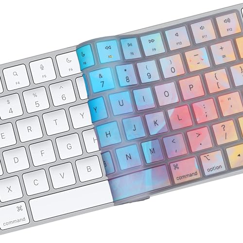 Colorful Keyboard Cover Skin for Apple Magic Keyboard A2449 A2450 MK293LL/A MK2A3LL/A, 2024/2023/2021 iMac All-in-One Desktop Keyboard, iMac 24 Inch with M4 /M3 /M1 Chip with Touch ID, US Layout - color: Colorful