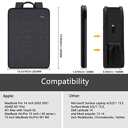 Slim & Expandable Laptop Backpack Water Resistant Backpack Travel Backpack Compatible with MacBook Air/Pro/Neo 13-14 inch, XPS 13/14, Surface 13.5" and Most 13-14 Notebooks，B01K01 - color: B01k01, size: 13"-14"