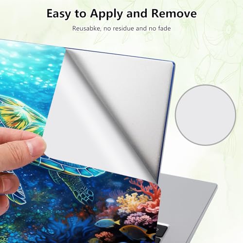 Laptop Skin Sticker Decal, Universal Reusable Vinyl Laptop Cover for 12" 13" 13.3" 14" 15" 15.4" 15.6" Notebook PC, Waterproof Scratch-Resistant with 2 Wrist Pads, Easy to Apply & Remove,A Sea Turtle - color: A Sea Turtle