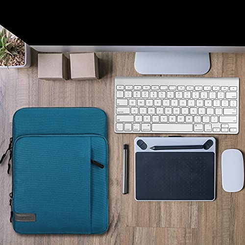 MoKo 13.3-14 Inch Laptop Sleeve Bag Carrying Case with Accessory Pocket | Fits MacBook Pro 14-inch M3/M2, MacBook Pro 13-inch M2/M1, MacBook Air 13.6-inch M2 and Surface Pro 9/8 13-inch, Peacock Blue - color: Peacock Blue, size: 13.3-14 Inch