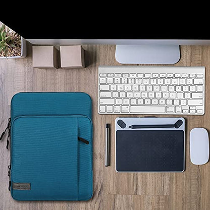 MoKo 13.3-14 Inch Laptop Sleeve Bag Carrying Case with Accessory Pocket | Fits MacBook Pro 14-inch M3/M2, MacBook Pro 13-inch M2/M1, MacBook Air 13.6-inch M2 and Surface Pro 9/8 13-inch, Peacock Blue - color: Peacock Blue, size: 13.3-14 Inch