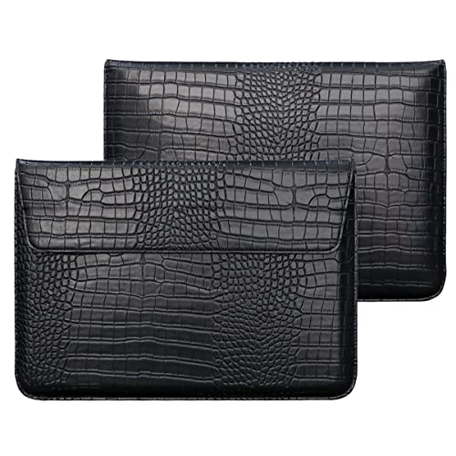 Crocodile Grain PU Leather Flap Style Case Bag Laptop Sleeve for MacBook Air 15 inch 2026-2023 A3448 M5 M4 M3 M2 Notebook Bag for Mac Pro 16 A3428 A3429 2019-2026 Pro 15 2012-2019, Black - color: Black