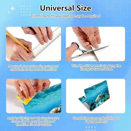 Universal Laptop Skin Sticker Decal for 11.6”12" 13" 13.3" 14" 15" 15.4" 15.6" Reusable Waterproof Scratch-Scratch Resistant Protective Vinyl Laptop Notebook Skin Stickers - Green Turtle - color: Green Turtle
