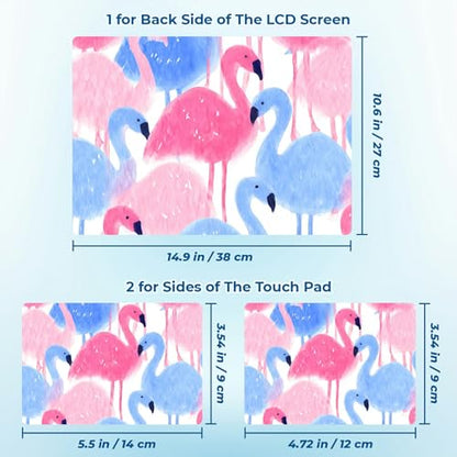 Reusable Universal Laptop Skin Sticker, Cut to Fit for 11.6–15.6 Inch Laptops, Waterproof Protective Film, No-Residue - Pastel Flamingo - color: Pastel Flamingo