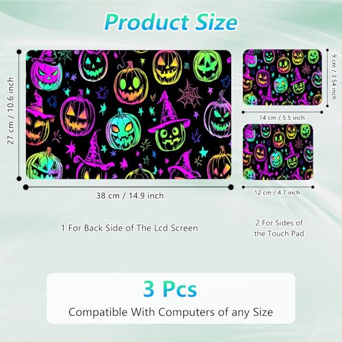 Laptop Skin Sticker Decal 12"-15.6" Universal Laptop/Notebook/Netbook Vinyl - Waterproof Scratch Resistant,Fits HP Dell Lenovo MacBook,2 Free Wrist Pads,Easy Apply & Remove,Glitter Pumpkin - color: Glitter Pumpkin