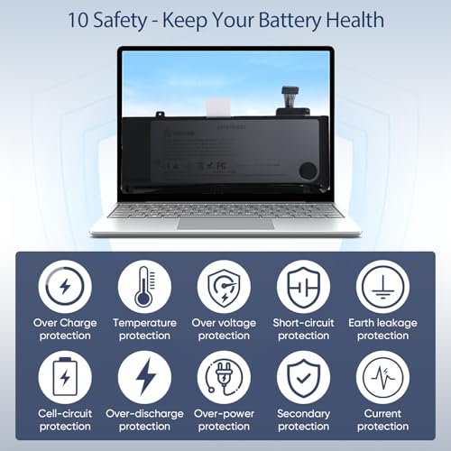 A1278 A1322 Battery Replacement for MacBook Pro 13 inch [Mid 2009 2010 2012 Early 2011 Late 2011] 661-5229 661-5557 020-6547-A 020-6765-A Long Lasting [63.5Wh 10.95V] - size: 8.27*3.07*0.43inch A1322
