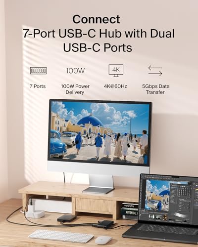 Belkin USB-C Hub 7-Port 4K HDMI SD MicroSD 100W PD for Neo MacBook & More | HDMI 2.0 display support, SD and MicroSD card slots, compatible with Neo MacBook, iPad Pro, and Chromebook - style: 7-in-1 USB-C Hub