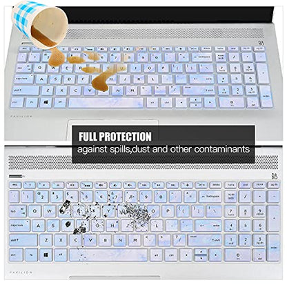 Keyboard Protector Skin Cover Compatible HP Pavilion 15.6" Series/HP 15.6" Touchscreen Laptop 15-BS020WM/HP Pavilion x360 15.6" Series/HP Envy x360 15.6 Series/HP Pavilion 17.3 Series(Marble) - color: Marble