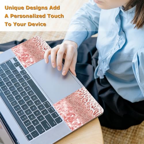 Universal Laptop Skin Sticker with 2 Wrist Pad Decals, 3-Piece Removable Vinyl Laptop Cover, Leopards Pink Waterproof Anti-Scratch, Easy-Trim Fit for 13.3" 14" 15.6" Laptops - color: Leopards Pink