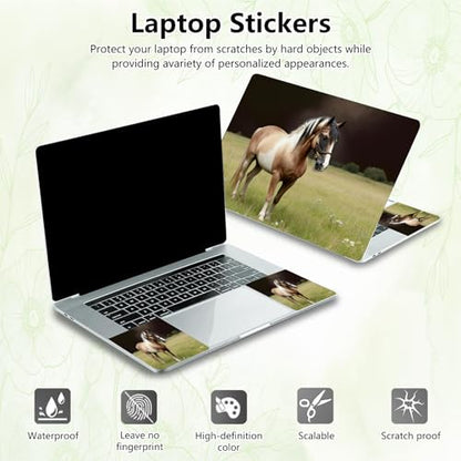 Laptop Skin Sticker Decal, Universal Reusable Vinyl Laptop Cover for 12" 13" 13.3" 14" 15" 15.4" 15.6" Notebook PC, Reusable Waterproof Scratch-Resistant with 2 Wrist Pads,Beautiful Horse Animal - color: Beautiful Horse Animal