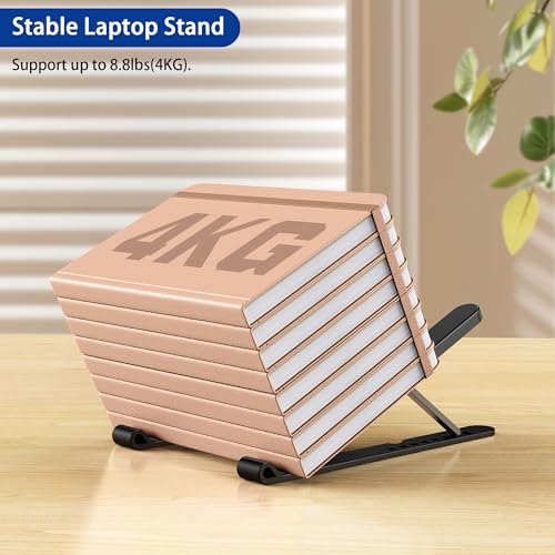BESIGN LS01 Pro Ergonomic Laptop Stand, Plastic Laptop Riser, Portable and Adjustable Notebook Computer Holder Compatible with 10-14" Laptops (Black) - color: Black