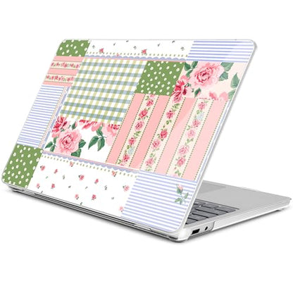 Batianda Case for Microsoft Surface Laptop 13 inch 2025 2026,Chic Patchwork | Fits Model 2095, Artistic Patterns Ultra-Slim Lightweight Scratch-Resistant Hard Shell with Professional Protection - color: Floral striped frame