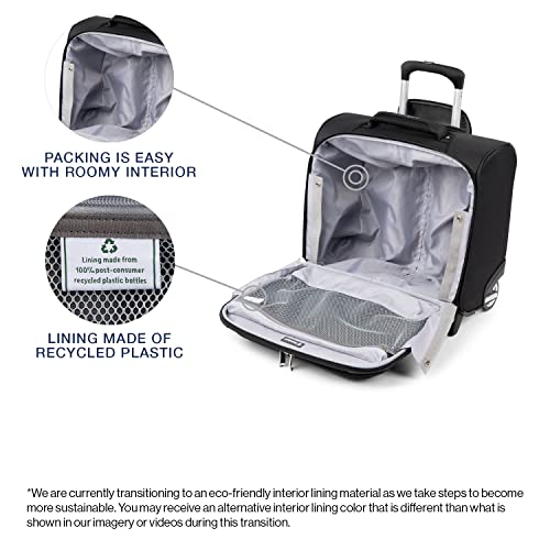 Travelpro Maxlite 5 Softside Rolling Underseat Tote, Black, 14-Inch | Lightweight Carry-On 2-Wheel Upright Luggage, Personal Item Size, Designed for Both Men & Women