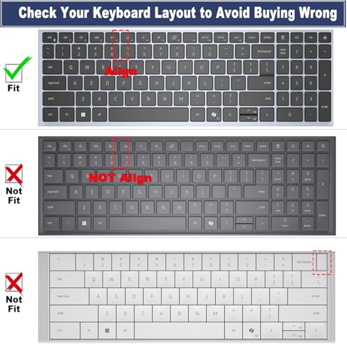 Keyboard Cover for 2026 2025 Dell 16 Plus/Dell 16 Plus 2-in-1 16" Laptop DB16250 DB16255 DB06250 &Dell16 DC16250 DC16251 16-inch Laptop (NOT FIT Dell-16 Premium DA16250, Dell Pro 16/16 Plus/Max 16)
