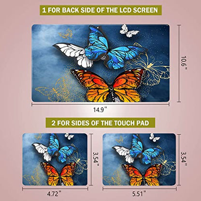 Laptop Notebook Skin Sticker Cover Decal Fits 12 13 13.3 14 15 15.4 15.6 inch Laptop Protector Notebook PC | Easy to Apply, Remove and Change Styles (Colorful Butterfly)