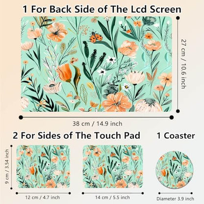 Laptop Skin Sticker Decal 15.6 Inch,12 13 13.3 14 15 15.6 in Laptop Netbook Skins for Notebook,Art Decal Removable Waterproof Scratch Resistant,Universal Vinyl Cover,Flower Plant Green - color: Flower Plant Green