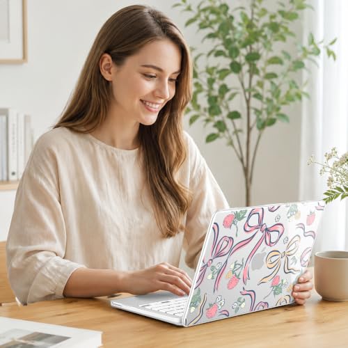 Compatible with MacBook Neo 13 inch (2026 Release A3404) (A18 Pro) with Liquid Retina Display, Printed Slim Protective Case with Screen Protector & Keybaord Cover, Raspberry Bows - color: Raspberry Bows