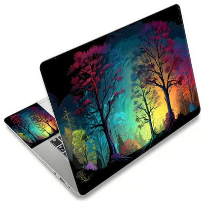 Laptop Skin Sticker Decal, Universal Reusable Vinyl Laptop Cover for 12" 13" 13.3" 14" 15" 15.4" 15.6" Notebook PC, Reusable Waterproof Scratch-Resistant with 2 Wrist Pads,Watercolour Forest - color: Watercolour Forest