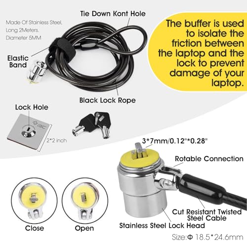 Laptop Cable Lock Hardware Security Cable Lock Anti Theft Combination Lock, Laptop-Computer-Security-Locks for Laptop PC Monitors Projectors Docks Tablet Notebooks (10pack) - size: 10 Packs