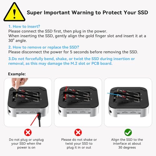 ACASIS 40Gbps Mac mini M4 Dock & Stand with Dual-Bay NVMe SSD Enclosure | Aluminum DP Hub for Mac mini M4 and M4 Pro 2024, 4K60Hz DP, 3X10G USB A, PD 30W, SD/TF 4.0, Support Dual SSD B+M M-Key