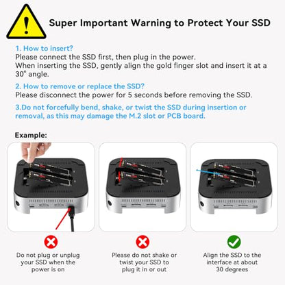 ACASIS 40Gbps Mac mini M4 Dock & Stand with Dual-Bay NVMe SSD Enclosure | Aluminum DP Hub for Mac mini M4 and M4 Pro 2024, 4K60Hz DP, 3X10G USB A, PD 30W, SD/TF 4.0, Support Dual SSD B+M M-Key