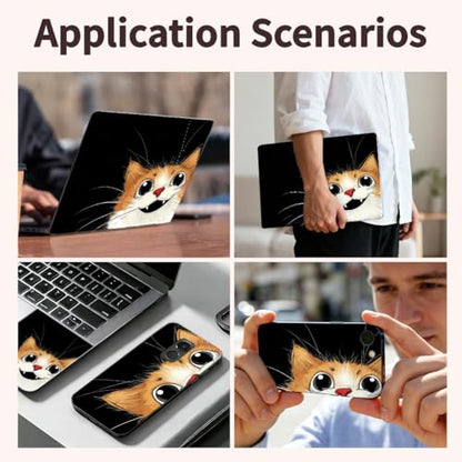 3Pcs Laptop Skin Sticker Decal Cat PVC Laptop Sticker Fits for 12-16 Inch Notebook Waterproof Scratch Proof Pet Animal Universal Notebook PC Personalized Protector Gift - style: cat