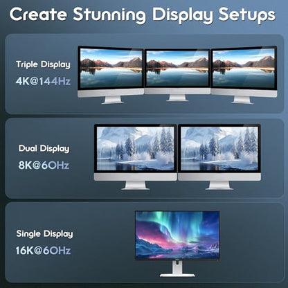 [80Gbps,16K,240W Thunderbolt 5 Cable,USB4 Gen4 for Thunderbolt 4,16K@60Hz/Dual 8K@60Hz Video, 240W, for MacBook Pro,Hub,Dock,eGPU,Laptops,Display usbc to usbc Monitor Cable 6.6FT/2m - size: 6.6FT/2m