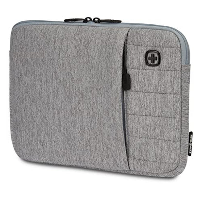 SwissGear Padded Zippered Laptop Sleeve, Micro-Twill Laptop Case with Zippered Front Compartment & Fleece Lining - color: Light Gray Heather, size: 13-Inch
