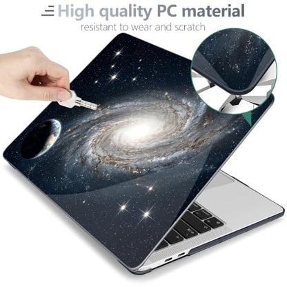 Batianda AstroGrid Case for MacBook Pro 13 inch 2022, Deep Space Nebula | Fits Model A2338 M2 M1 A2251 A2289,1.2mm Slim Lightweight Hard Shell Cover, Scratch Resistant,4-in-1 Accessories Bundle - color: Deep Space Nebula