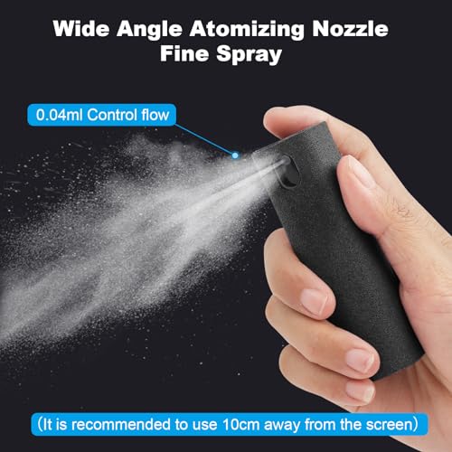 6 Pack Screen Cleaner 3-in-1 Touchscreen Mist Cleaner Spray and Microfiber Cloth Built-in Cleaning Solution Portable Reusable Fingerprint-Proof Spray Bottle for Phone Laptop iPad TV Monitor Car Screen | 3-In-1 Integrated Design, Abs Protective Shell, Wash