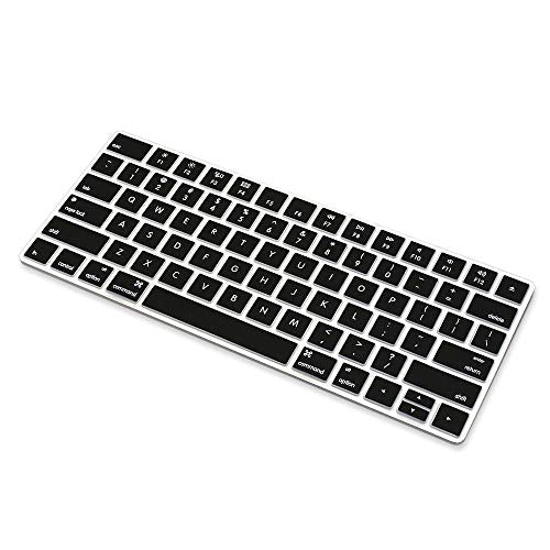 ProElife Ultra Thin Silicone Keyboard Protector Cover Skin for Apple Magic Keyboard & Magic Keyboard 2 (U.S Version, Model: MLA22L/A-A1644, Without Numeric Keypad) (Black) - color: Black