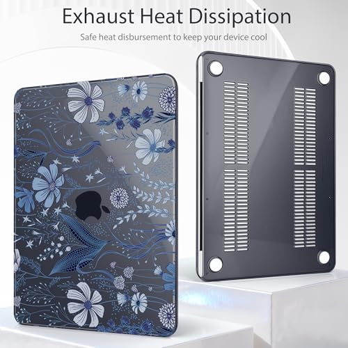 Tuiklol for 2026 MacBook Neo 13 Inch A18 Pro Chip Case, (Model A3404) Anti-Scratch Anti-Drop Slim Hard PC Shell Case with Shockproof Protective MacBook Neo Laptop Cover, Blue Line Floral - color: Blue Line Floral