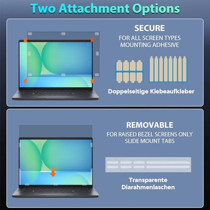 Laptop Privacy Screen 16 Inch | Laptop Screen Privacy Shield 16:10 Aspect Ratio Anti-Glare Blue Light Computer Monitor Protector - size: For Laptop 16 Inch 16:10