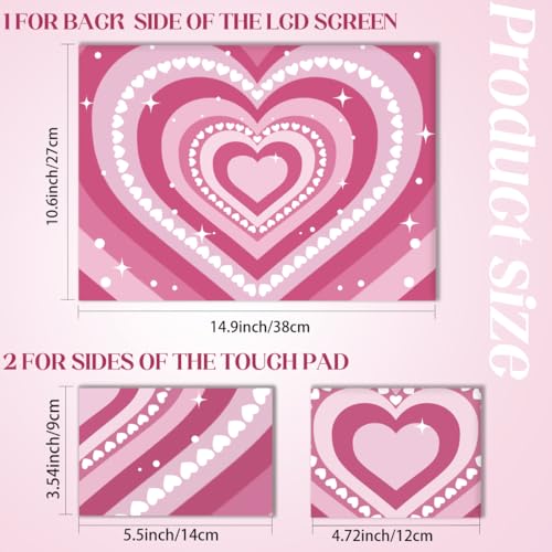 SUPERDANT Laptop Skin Sticker Pink Heart Laptop Decals Personalized Universal Notebook Computer Wrap Vinyl Skin Stickers Cover Art Decal Removable 12-15.6 Inch Waterproof Scratch-Resistant Gifts - style: Love Heart Vortex