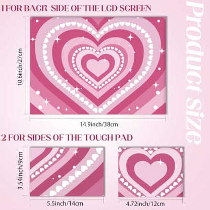SUPERDANT Laptop Skin Sticker Pink Heart Laptop Decals Personalized Universal Notebook Computer Wrap Vinyl Skin Stickers Cover Art Decal Removable 12-15.6 Inch Waterproof Scratch-Resistant Gifts - style: Love Heart Vortex