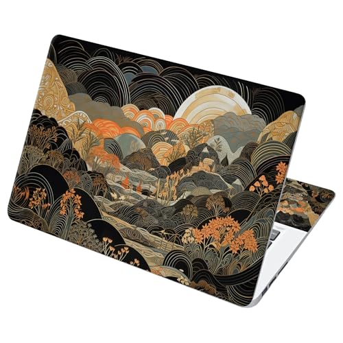 Universal Laptop Skin Sticker with 2 Wrist Pad Decals, 3-Piece Removable Vinyl Laptop Cover, Japan Landscape Waterproof Anti-Scratch, Easy-Trim Fit for 13.3" 14" 15.6" Laptops - color: Japan Landscape