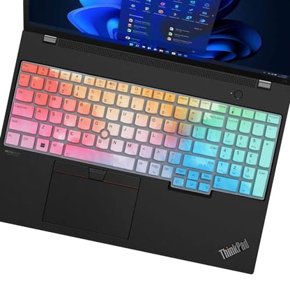Keyboard Cover for Lenovo ThinkPad E16 L16 P16 P16v (Gen 2/Gen 1) / T16 P16s (Gen 3/Gen 2/Gen 1) 16 inch, Thinkpad L15 Gen 4/3 15.6 inch (Not Fit Thinkpad Z16,L15 Gen 2/1)-Colorful - color: Colorful