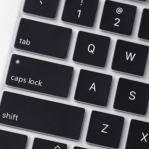 ProElife Ultra Thin Keyboard Cover Skin for 2021-2020 MacBook Air 13 Inch Model A2337 Apple M1 Chip A2179 (U.S Layout) with Touch ID Accessories Keyboard Silicone Protective Skin (Black) | Black, U.S Layout, Non-interference Design for ID Key, Dust-proof,