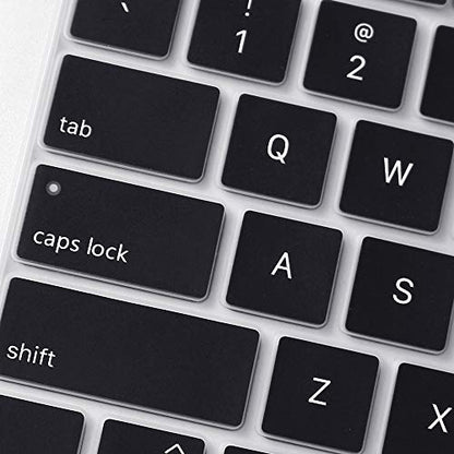 ProElife Ultra Thin Keyboard Cover Skin for 2021-2020 MacBook Air 13 Inch Model A2337 Apple M1 Chip A2179 (U.S Layout) with Touch ID Accessories Keyboard Silicone Protective Skin (Black) | Black, U.S Layout, Non-interference Design for ID Key, Dust-proof,