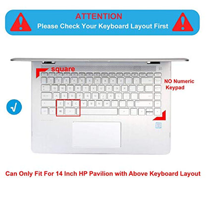 Keyboard Cover for HP Laptop 14 & HP Pavilion 14-dq/dk 14-cf/fq 14-dq1043cl dq0002dx dq0003dx dq0004dx dq0005tg dq0011dx dq0032dx dq0035dx fq0050nr fq0010nr 14-fq1074 14-dk1013dx dk0022wm - color: TPU