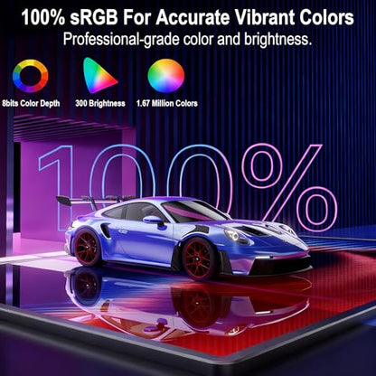 IBW 15.6" 2.8K 100Hz Portable Monitor Touchscreen, QHD 2880x1620 IPS Gaming Display, 300 Nits 100% sRGB HDR FreeSync, USB-C HDMI External Second Screen for Laptop PC Phone Switch PS5