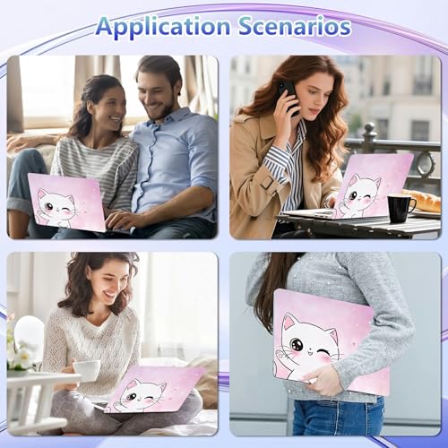 Laptop Skin Sticker Decal Cover,Cute Pink Cat | DIGTIALL Universal Laptop Skin Sticker, Waterproof Removable Notebook Decal Protector Cover for 12 13 14 15 Inch Laptops - color: Cute Pink Cat